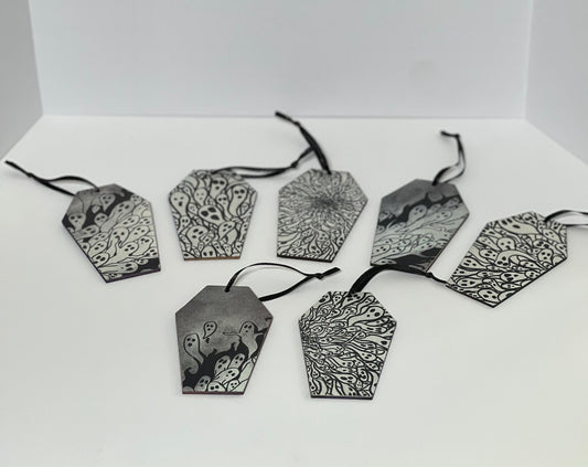 Coffin Ghost Ornaments